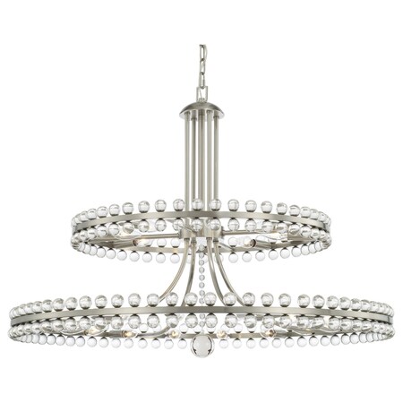 Crystorama Clover 24 Light Brushed Nickel Two Tier Chandelier CLO-8890-BN
